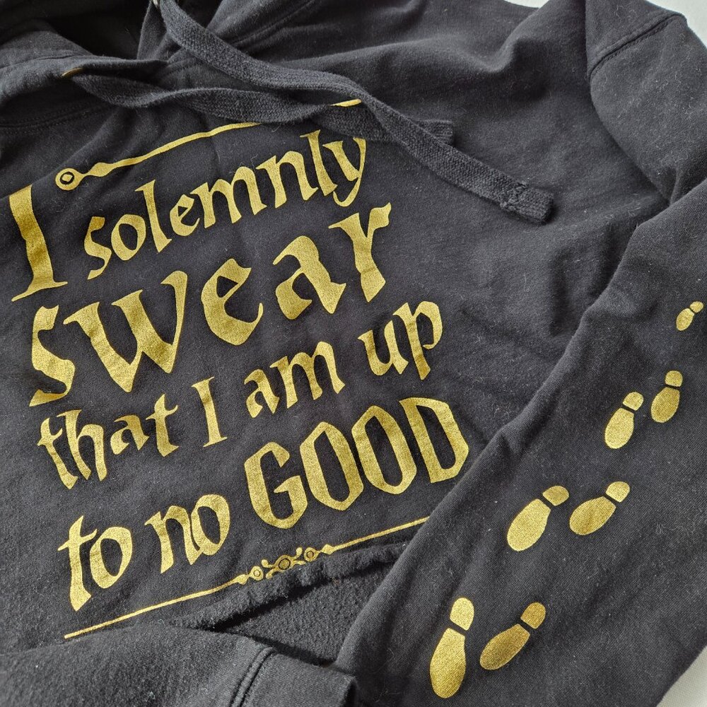 Harry Potter "I solemnly swear that I am up to no good" crop hoodie size Large - Picture 3 of 6
